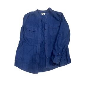 Boden blue long sleeved linen shirt